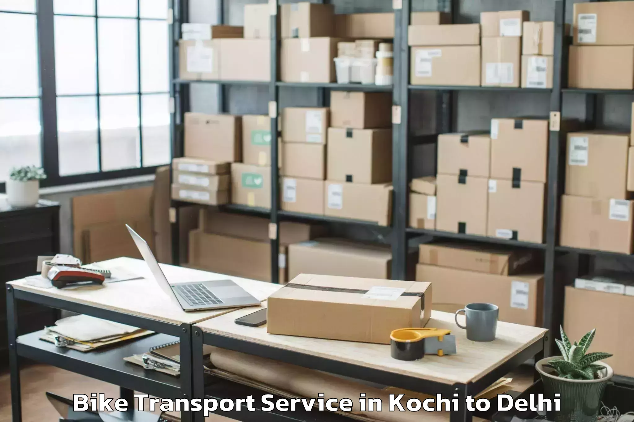 Book Your Kochi to Dt City Centre Mall Delhi Bike Transport Today